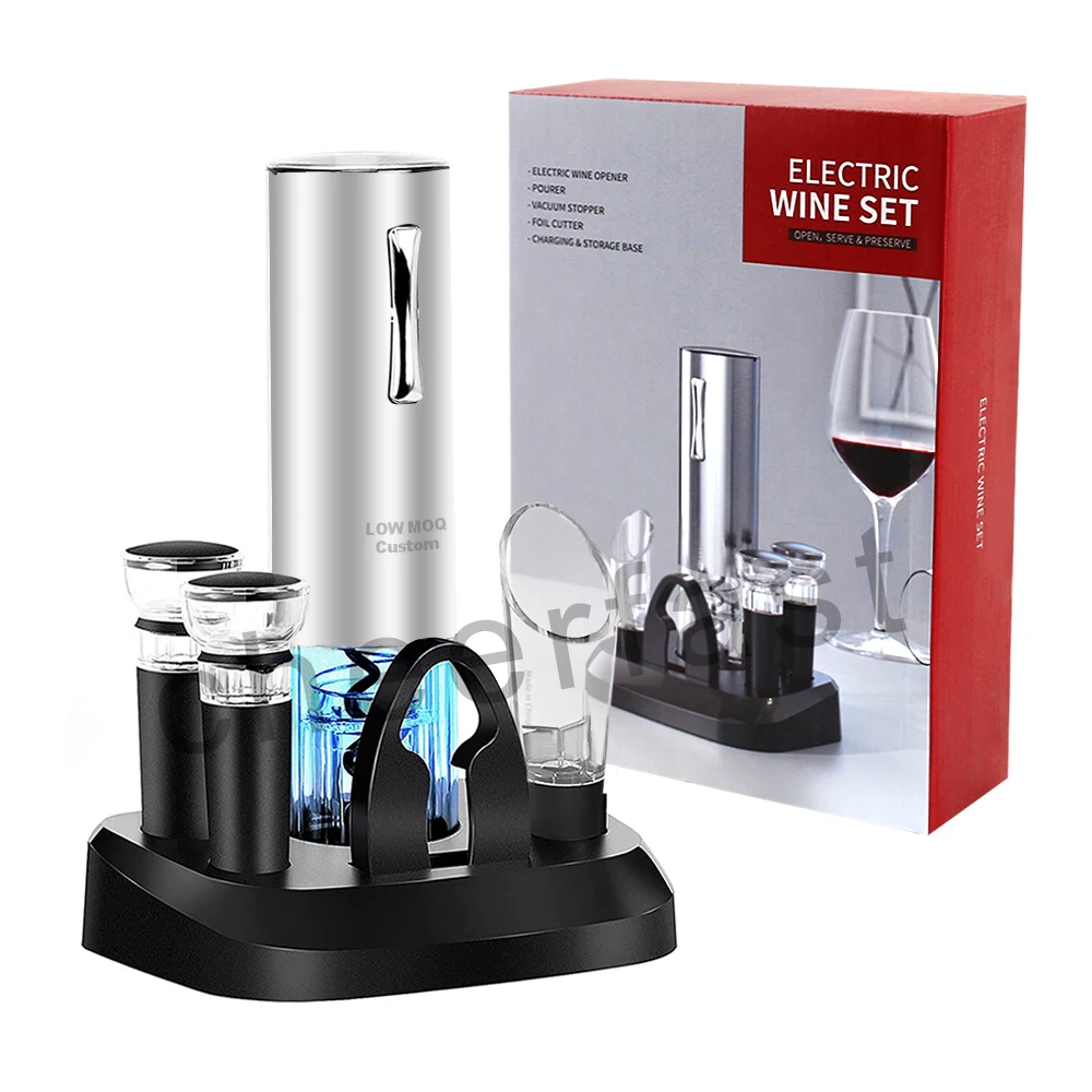 Rechargeable Wine Corkscrew Automatic Wine Bottle Opener Kit Electrical Corkscrew With Charging Base Electric Wine Opener Box