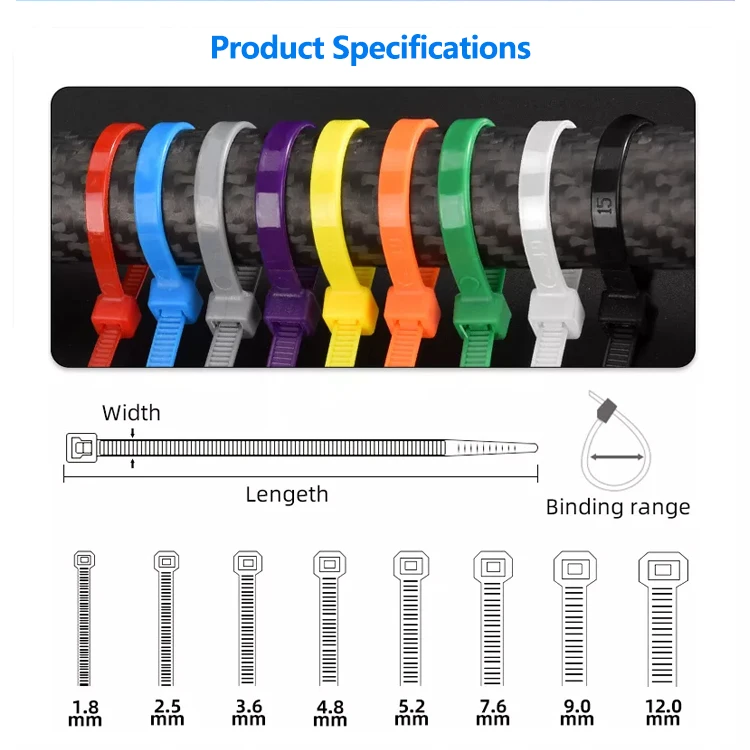 CHCC Releasable Adjustable Zip Tie Strap - Premium Reusable Wire Wraps & Nylon Cable Ties