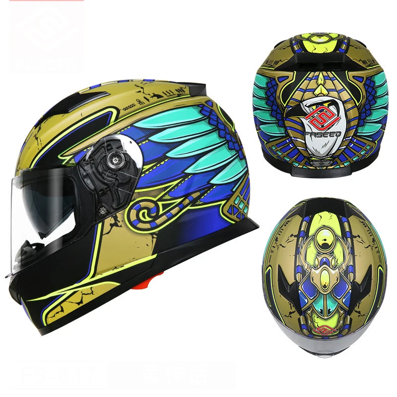 Faseed  High Quality kyt helmet full face Motorcycle ECE Certified Double Visors Men Riding casco de motocicleta certificado