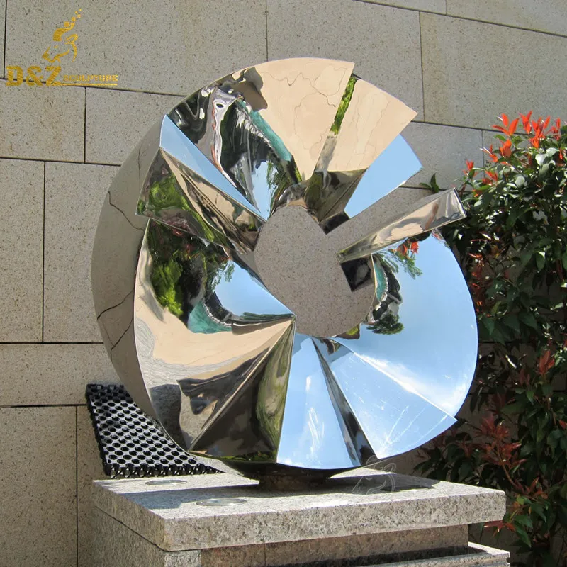 Yard decoration metal stainless steel modern round statue