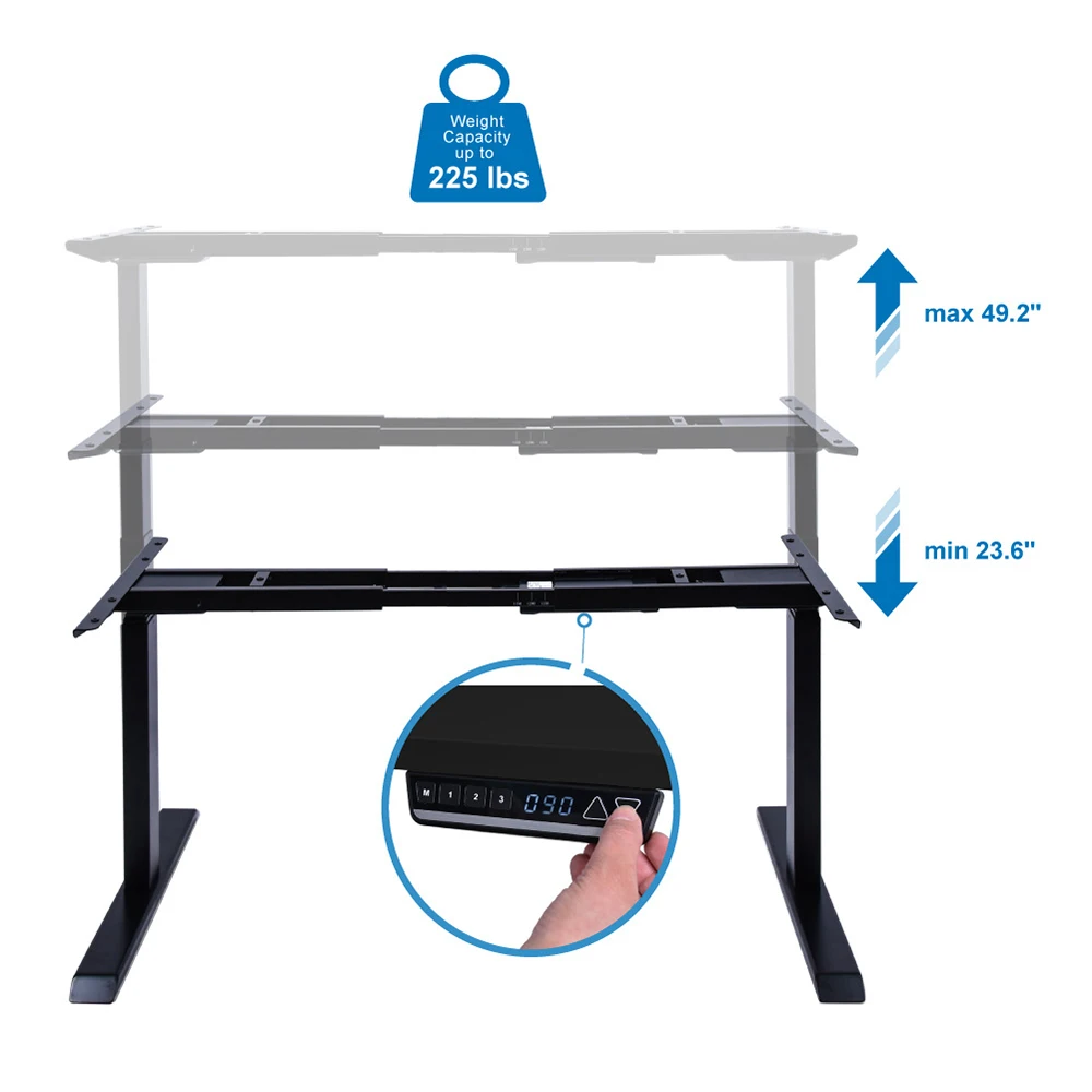 OKIN Germany Design Height Stroke 650Mm Modern Home Computer Desk Sit Stand Desk Standing Desk