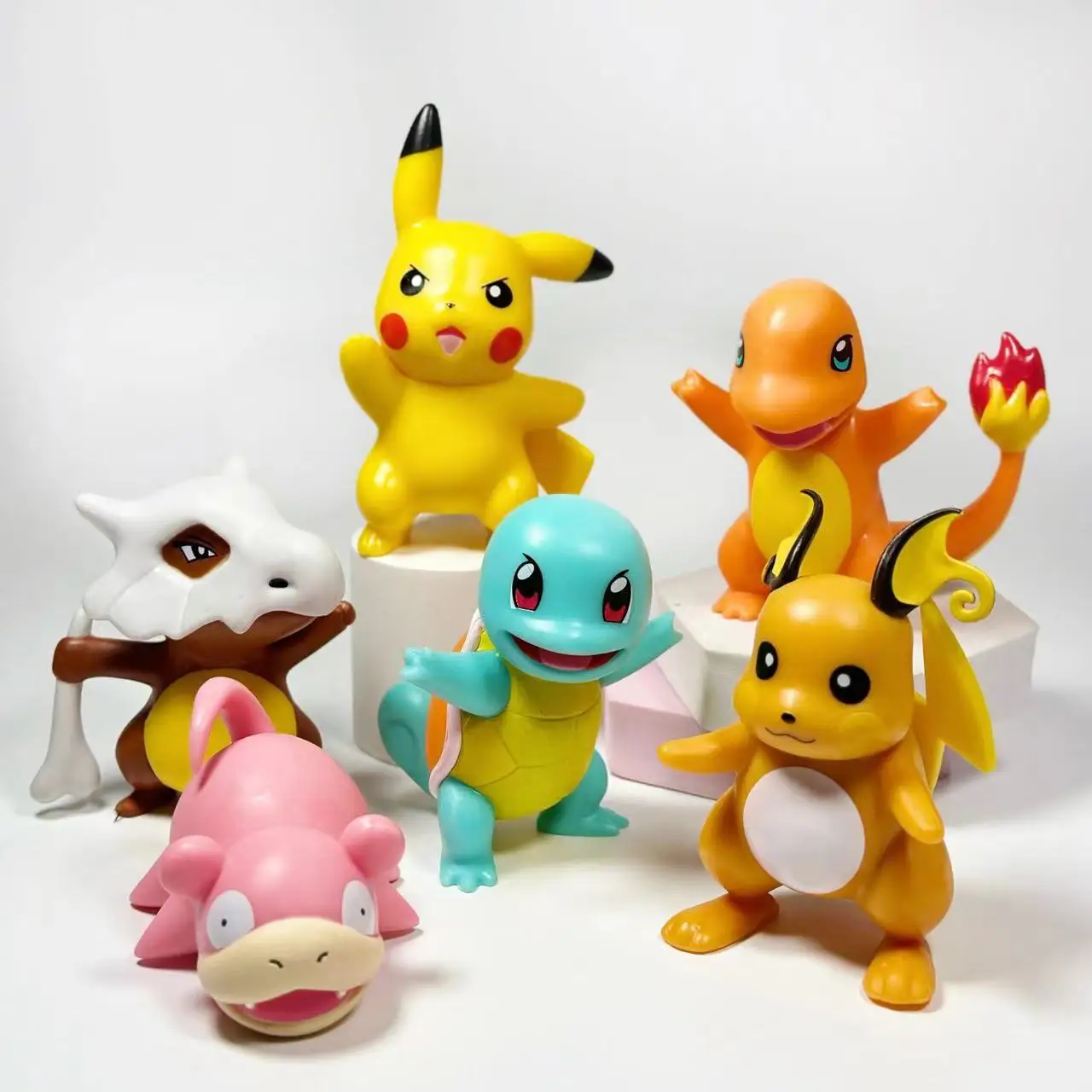 Poké-mon набор из 6 предметов Pok-émon Pikachu Charmander Squirtle Slowpokemon Милая популярная кукольная фигурка