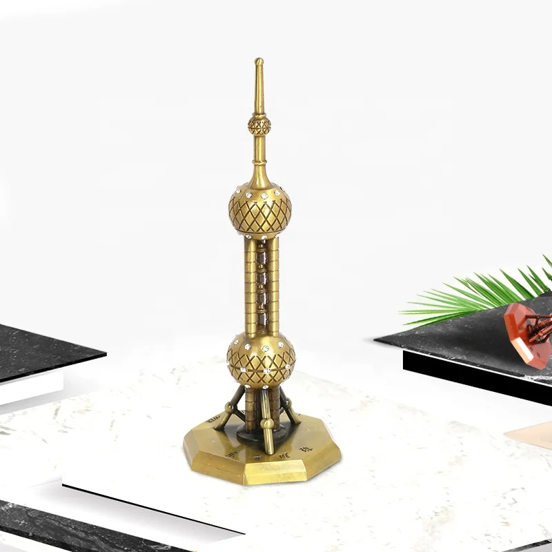 
Oriental Pearl Tower Souvenirs Gifts Home Decor 3D Model Metal Statue 