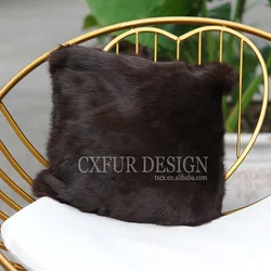 CX-D-05B Home Decorative Winter Warm Real Rabbit Fur Pillows Case Body Pillowcase