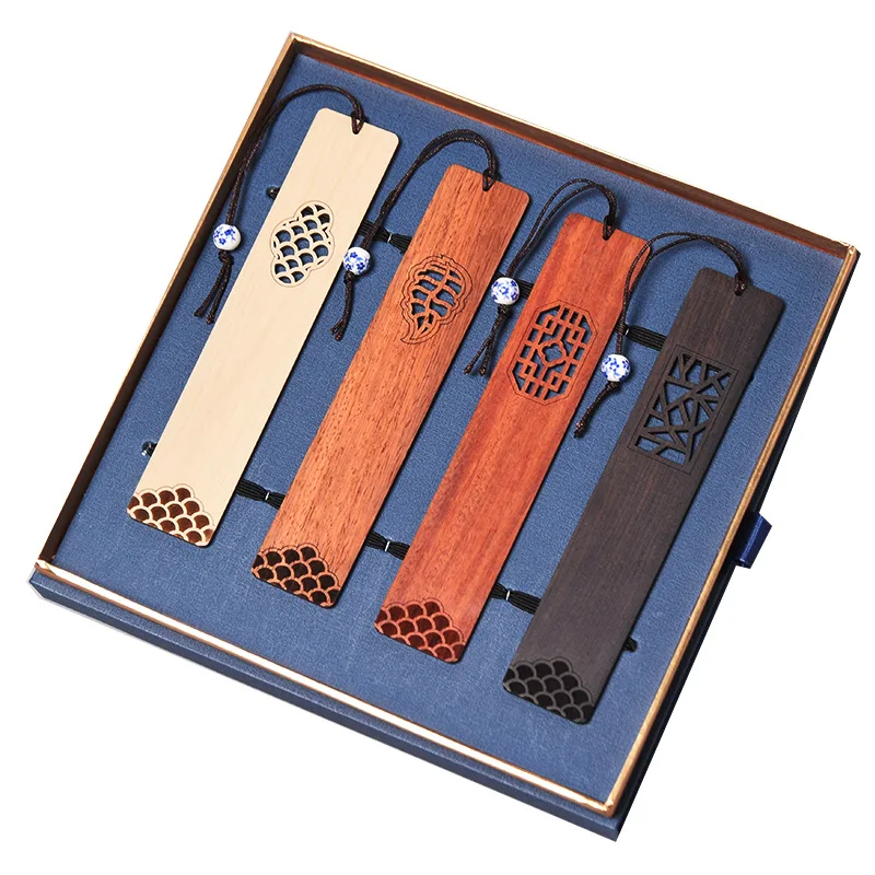 Superwin Laser Engraved Hollow DIY Rosewood Chinese Style Wooden Bookmark For Gifts Gouvenir