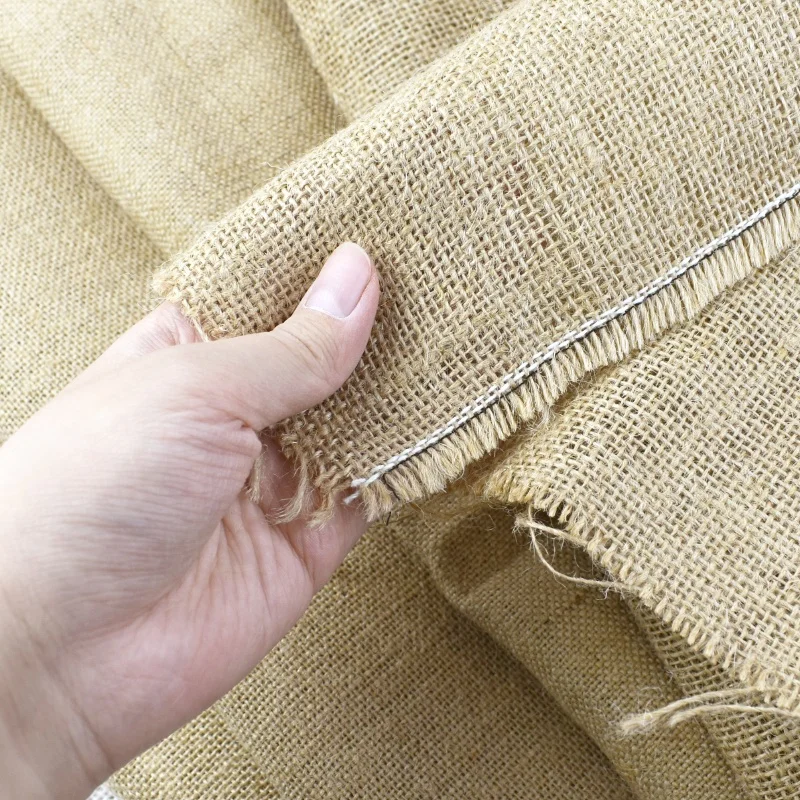 Meetee FA015 150cm DIY Handmade Sewing Accessories Thickened Vintage Decorative Linen Cloth Sackcloth for Background Tablecloth