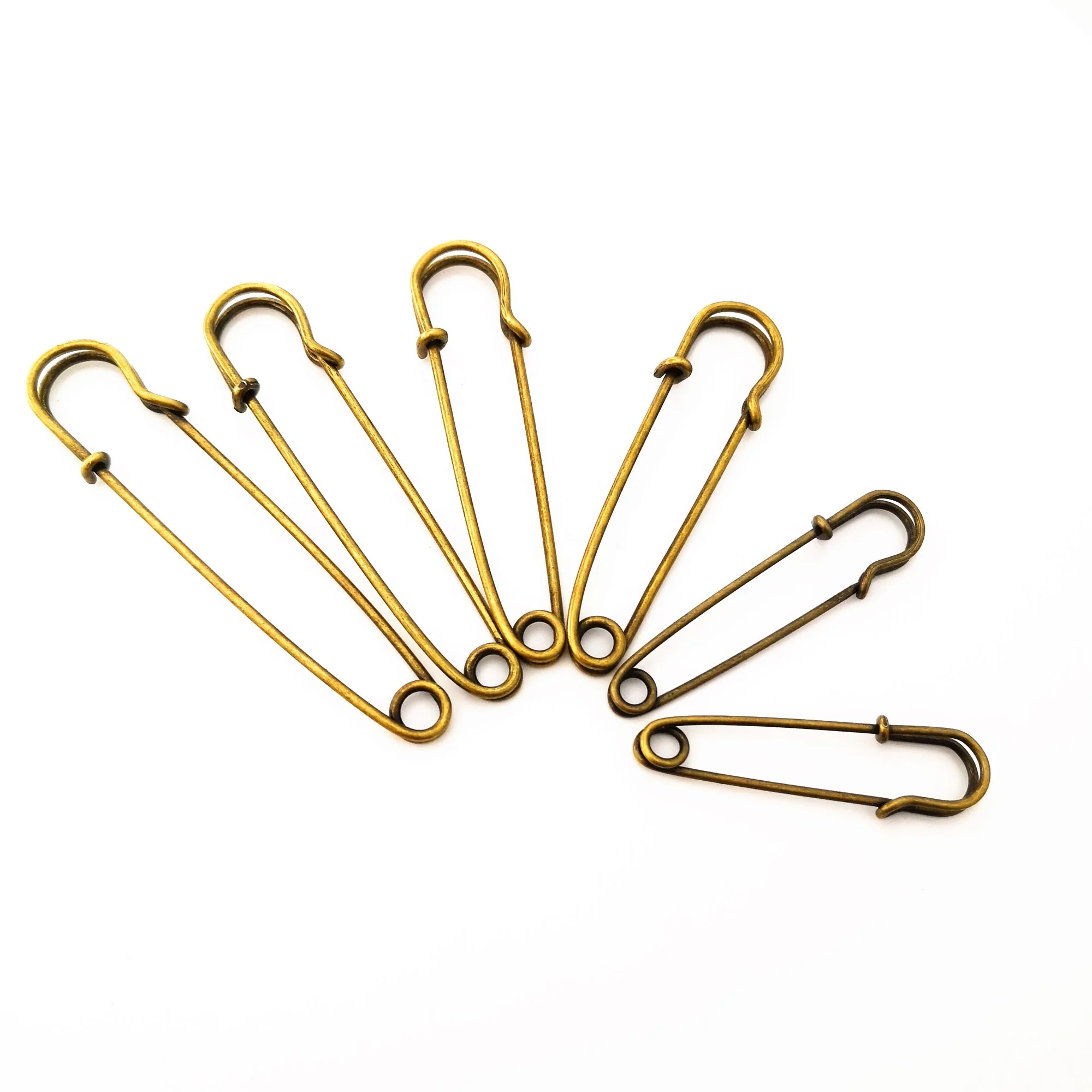 Wholesale Gold Safety Pin Rose Gold Gun Black High Quality Shiny Surface Brooch Pin for Cloth Findings