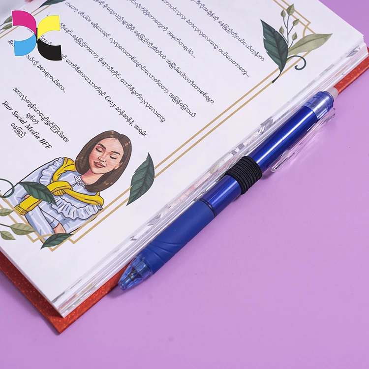 Custom printed leather journals luxury dotted grid affirmation journal with box