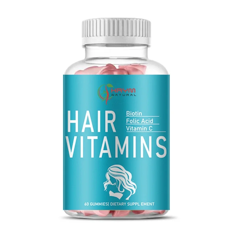 Ready To Ship OEM/ODM Natural Hair Skin And Nails Health Vegan Candy Gummies Max Strength Hair Gummies Biotin Gummy Vitamins
