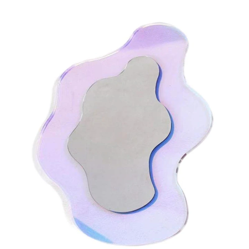 Modern Design Small Acrylic Stereoscopic Mirror Makeup Irregular Frame Decorated Living Room Acrylic Colorful Designer