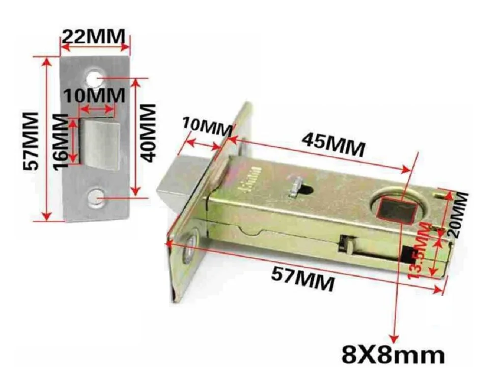 45mm backset privacy door lock latch deadbolt lock