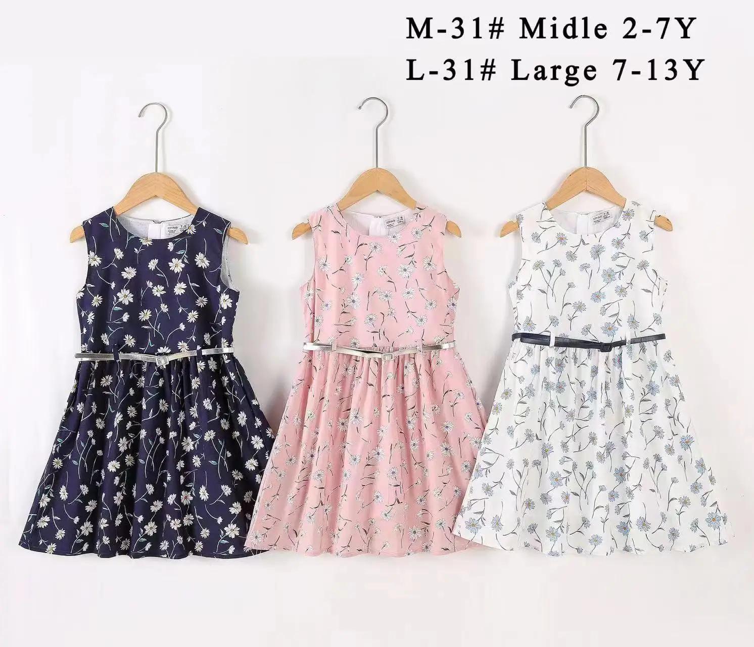 Breathable dresses children Essential Daily Wear clothes for kids girls Sleeveless girls clothes 8-12 years dresses