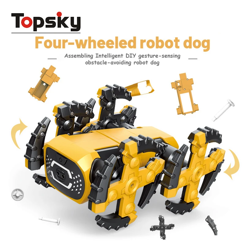 Flexible Intelligent Assembling Machine Smart Robot Dog Toy Early Educational DIY Building Science Experiment Toys