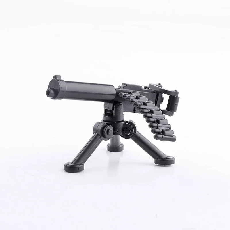 Military MOC Bricks Heavy Machine Guns WW2 Maxim Type 92 Antiaircraft Machine gun Soldier Mini Figure Accessories