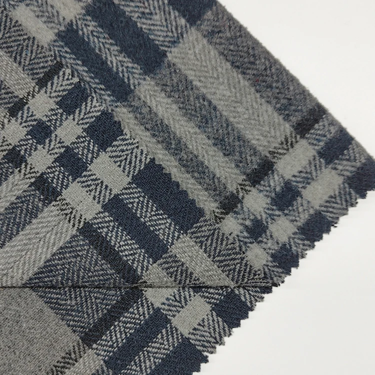 Soft Hand Feel TR Woven Check Shirt Fabric, Yarn Dyed Wool Polyester Spandex Check Fabric For Men Suiting/