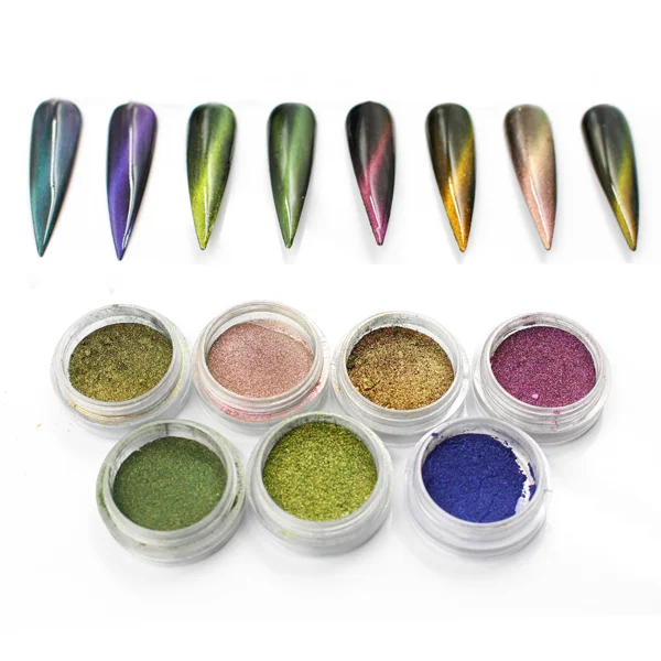 Kolortek Private Label Nail Art Powder Magnetic Pigment Powder Color Shift Chameleon 3D Cat Eye Pigments
