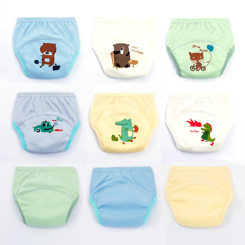 Baby Potty Training Pants Diaper Pants Cotton Babies Printed 22 to 32 Lbs Soft Breathable Leak Guard