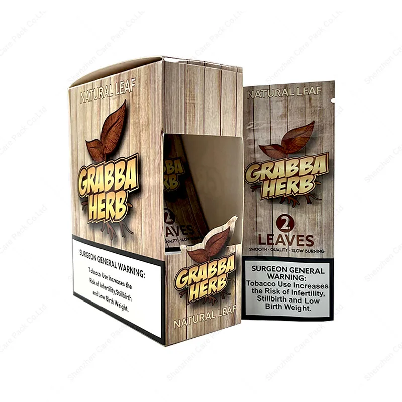 Aluminum Foil Tobacco Loose Leaf Wraps For Rolling Tips Bag Paper Packaging Cigar Display Boxes