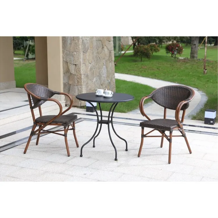 
JS HD672 Youya cheap patio furniture round 6 seater garden rattan table and chairs for bistro set 