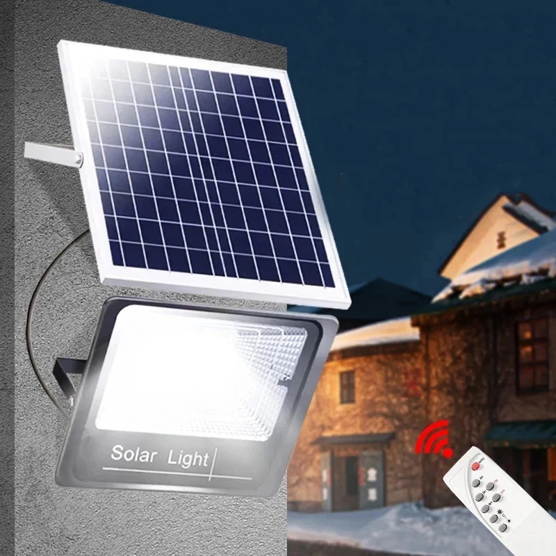 Solar Light Outdoor Remote Control Waterproof For Garden Street Landscape Spotlight Wall Solar Powered Flood Lamp