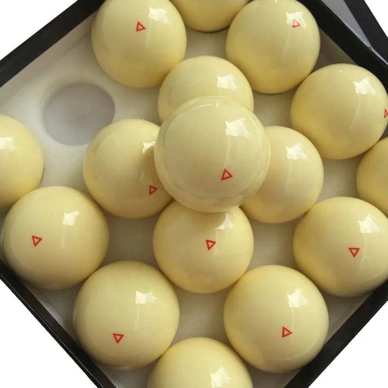 xmlivet Billiards Pool White Balls Yellow with red triangle Resin 52.5mm/57.25mm Nine-ball White balls accessories
