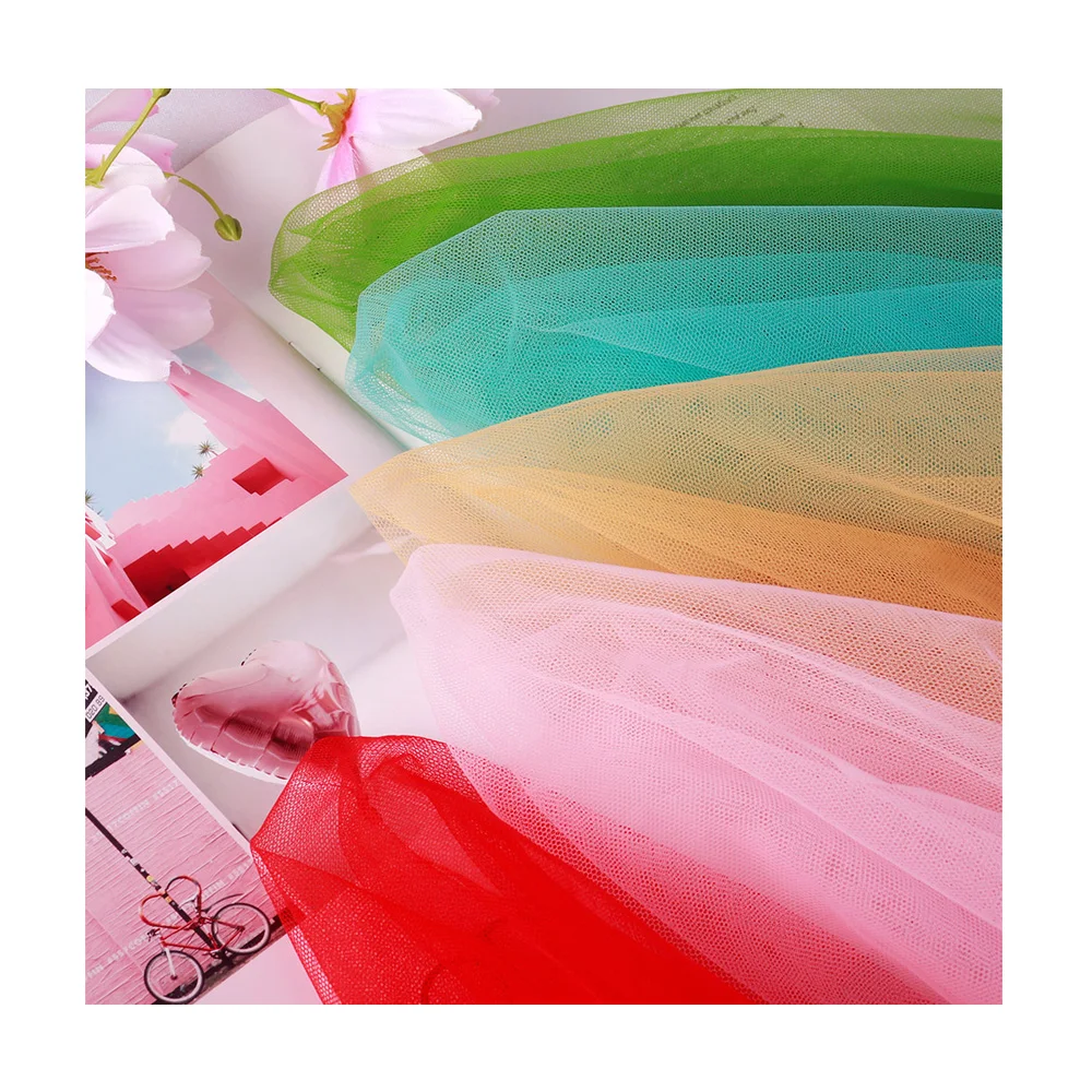 100% Nylon American Wedding Bridal Dress Cheap Tulle Net Fabric Mesh Bolt Fabric For Party Decoration