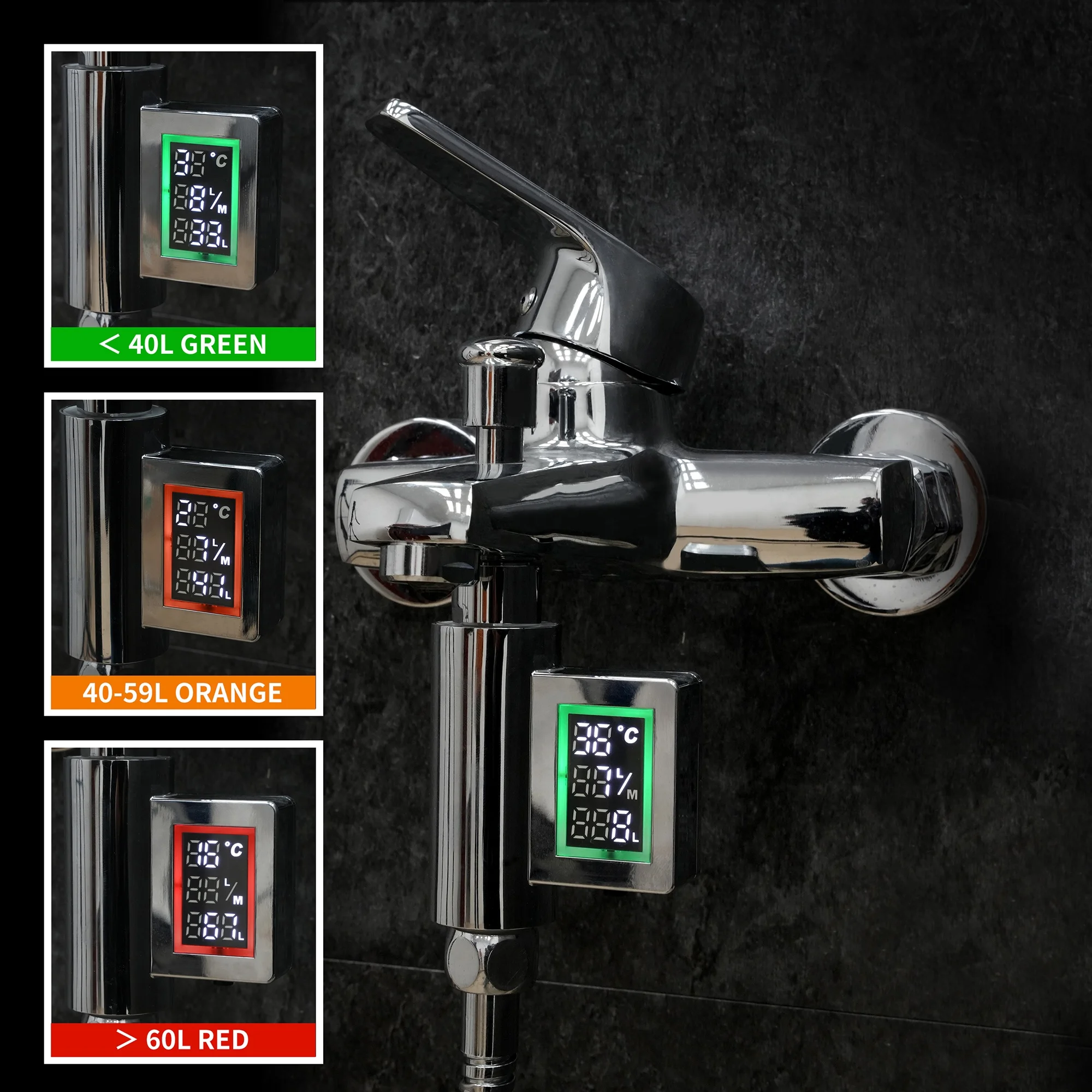 Bath Digital Temperature Display Shower Water Bath Thermometer Led Shower Water Flow Digital Display Shower Timer