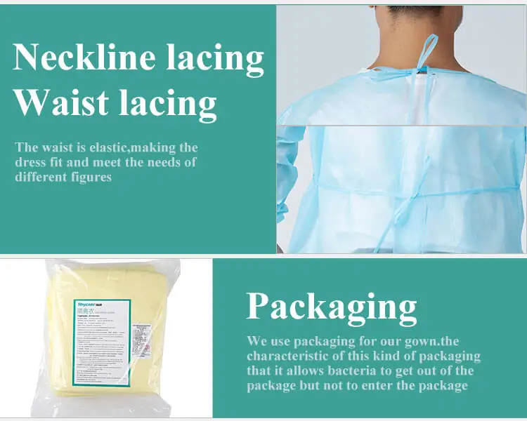 Rhycom Disposable Medical Non Woven Clothing Gown Isolation Protective Isolation Gowns Level 1 2 3 4