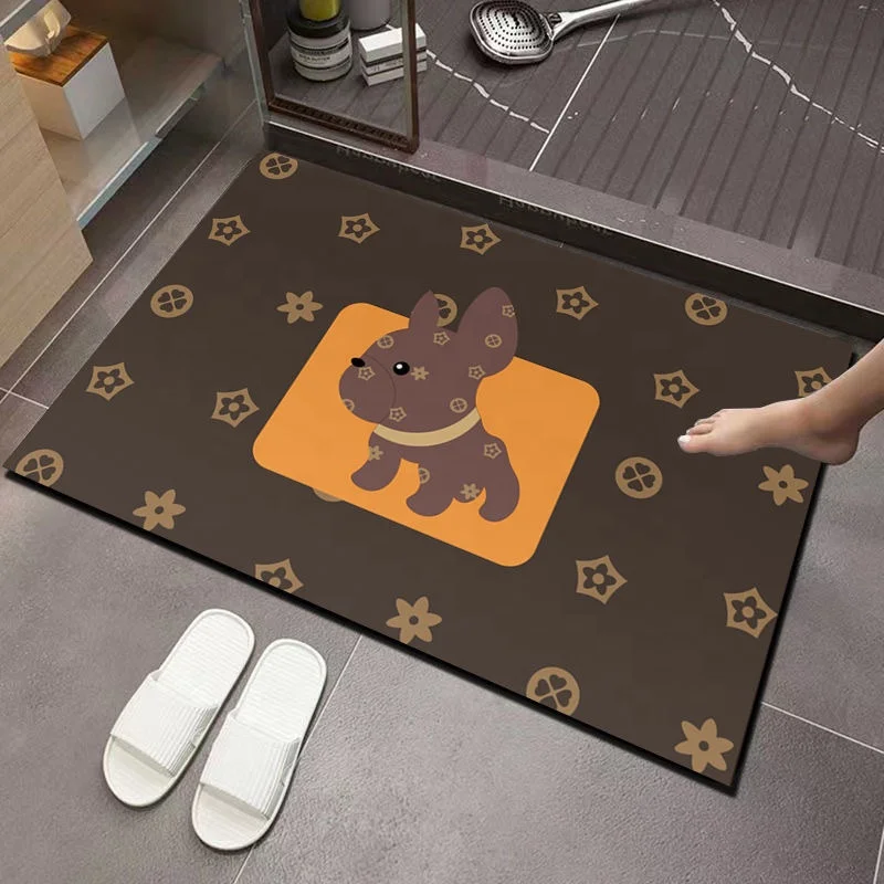 Thick Wow algae mud household entry door Bathroom door absorbent toilet toilet rubber non-slip mat
