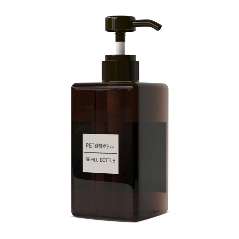 Wholesale 450ml empty clear square plastic petg foaming/lotion hand soap washing pump bottles hand sanitizer bottle