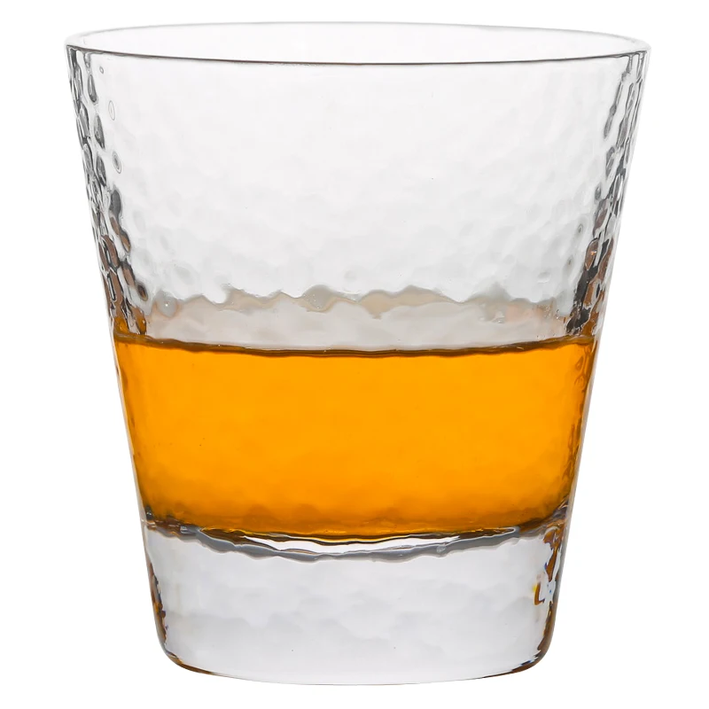 Hot Selling High Quality Lead-Free Whisky Glasses Transparent Classic Design Hammer Wine Glass for Drinking Perfect Glassware