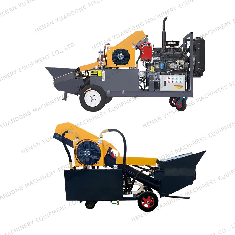 Diesel 8m3h Mini Hydraulic Secondary Structure Engine Machine Electric Small Inclined Concrete  Mortar Conveying Pump Plant