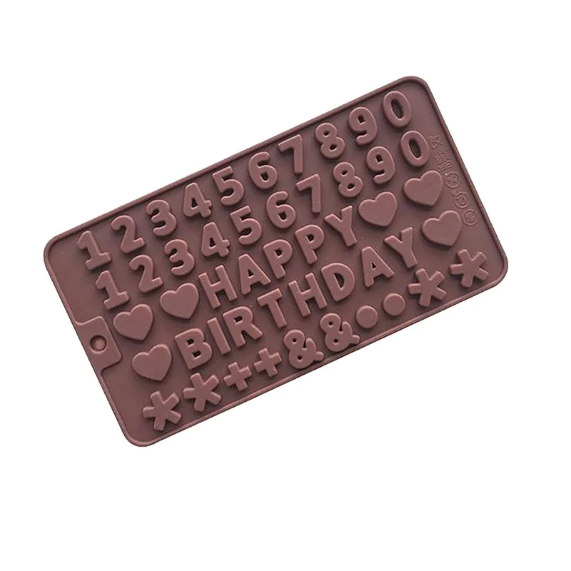 Food grade easy release kitchen baking mould mini silicone number molds for chocolate and candy set