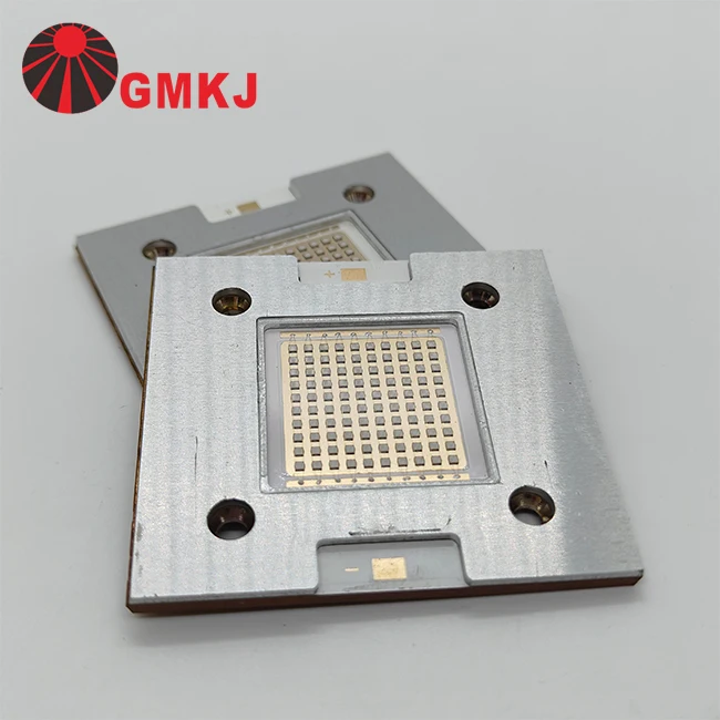 GMKJ 380nm УФ-светодиод Заводская 3535 упаковка стеклянная линза 60 ° 120 пользовательский uv cob модуль