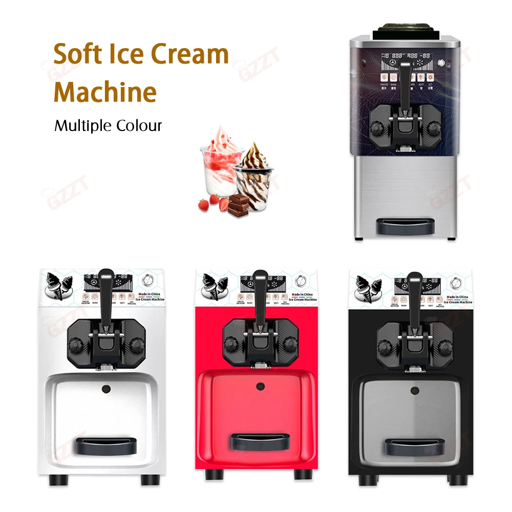 220V 110V 6L Hopper Mini Desktop Single Nozzle Sundae Yogurt Machine Small Space Frozen Ice Cream Machine Make Softy Ice Cream