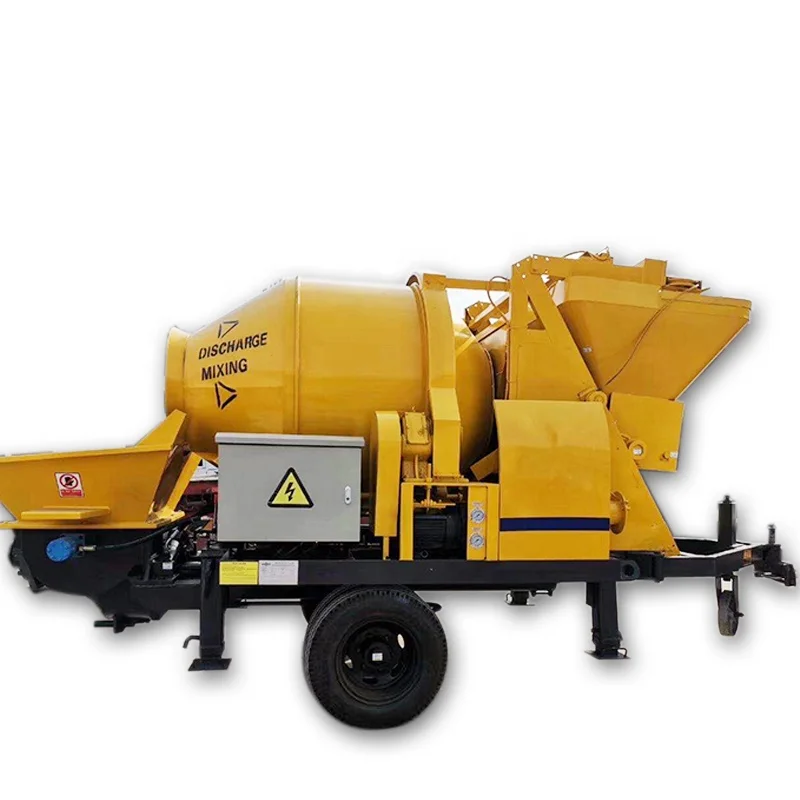 Portable JBS30 Mini concrete mixer pump trailer mobile 30m3/h electrical concrete mixer pump for sale