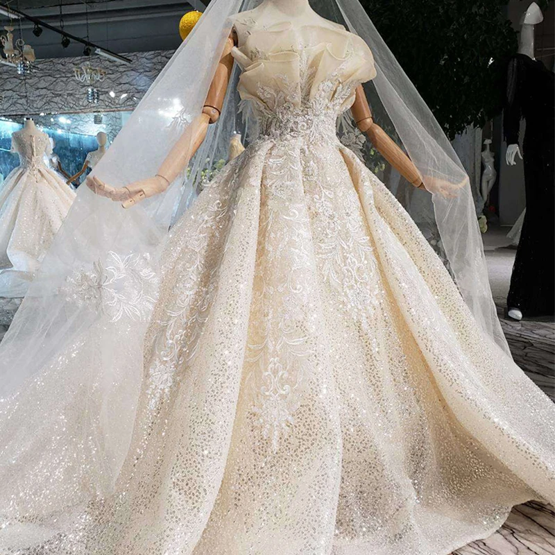 LS11503 Jancember sexy pattern applique beaded long train wedding gown dress bridal