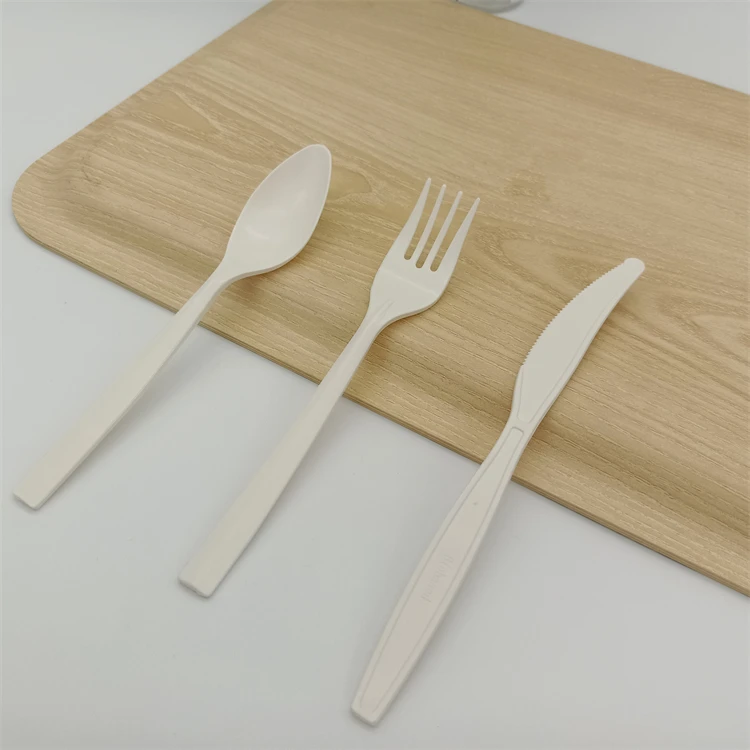 Biodegradable Plastic Cutlery Disposable Small Compostable White Disposable Takeaway Cutlery