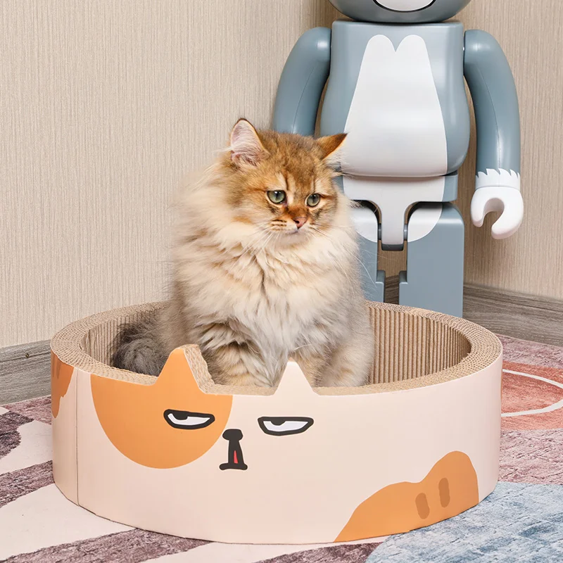 Новый дизайн, кошачья Когтеточка с изображением милой кошки, картонная Когтеточка для кошек