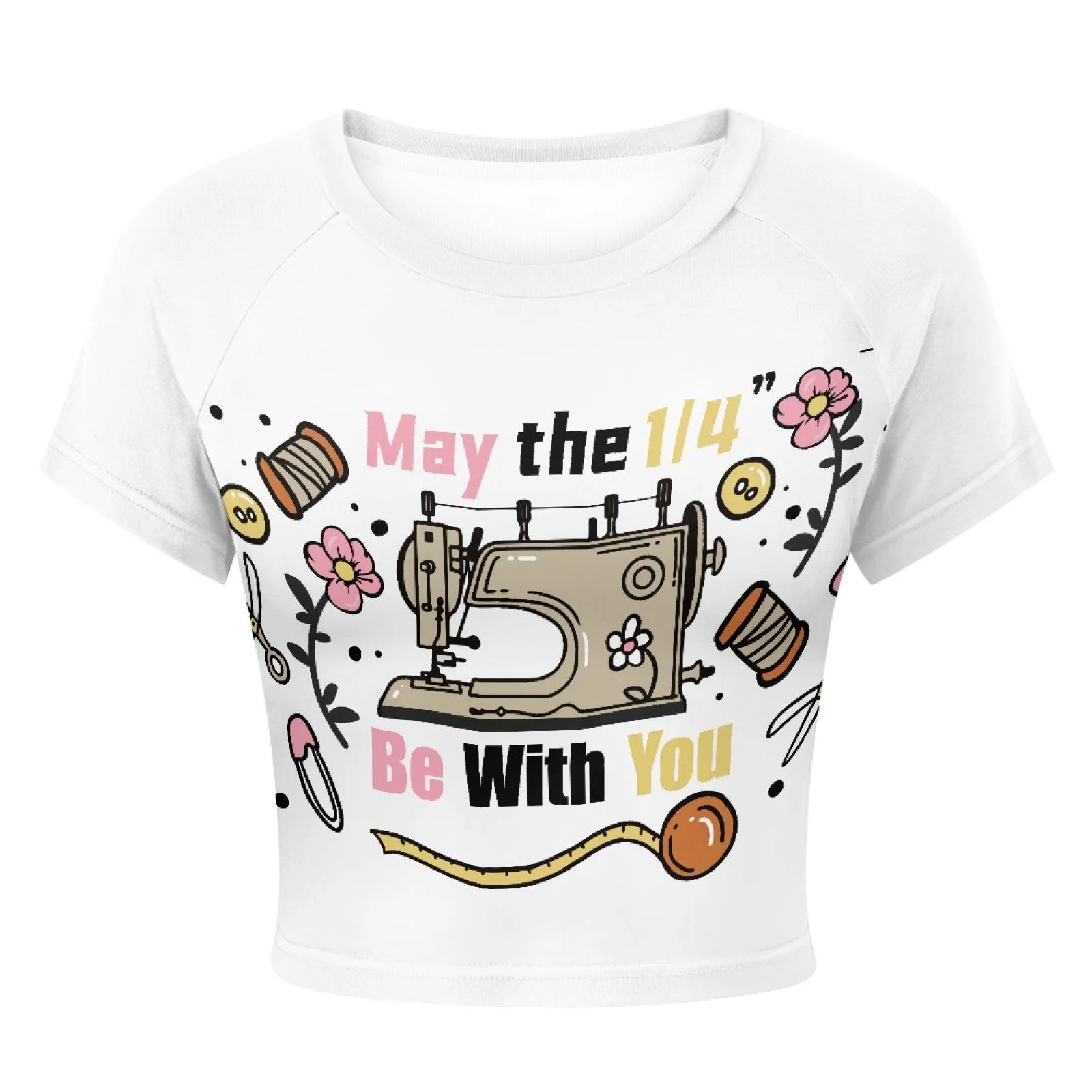 Sublimation Sewing Pattern Summer Custom Baby Tee Y2k Crop Tops Drop Shipping Short Sleeve Cropped T-shirts