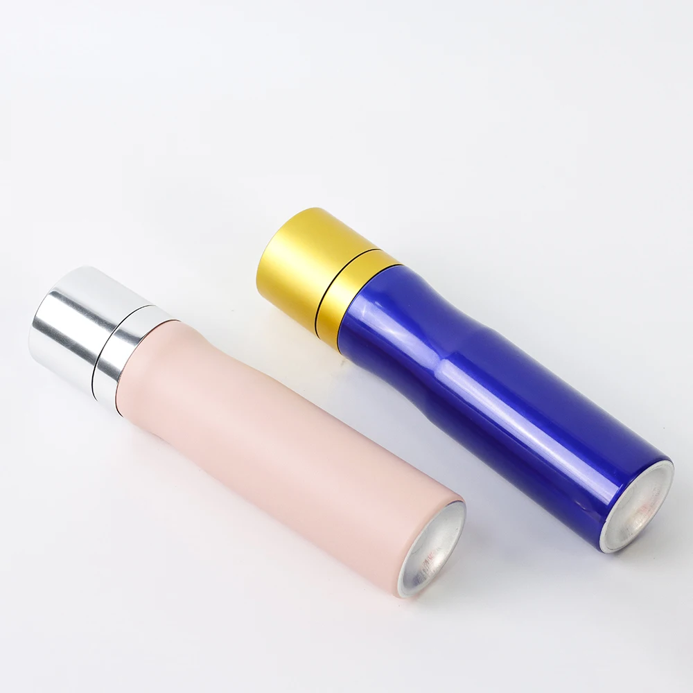 High end perfume 100ml  200ml aerosol bottle  perfume empty aerosol can with glod sliver spray