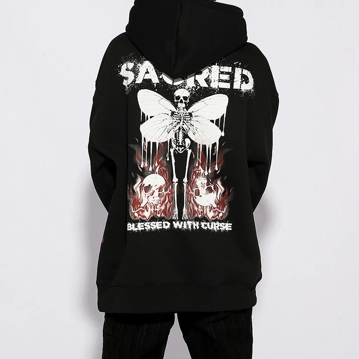 New Design Fashion Men Rock Hoodies Hip Hop Punk Rock Streetwear Custom Bape Anime Hoodie for men