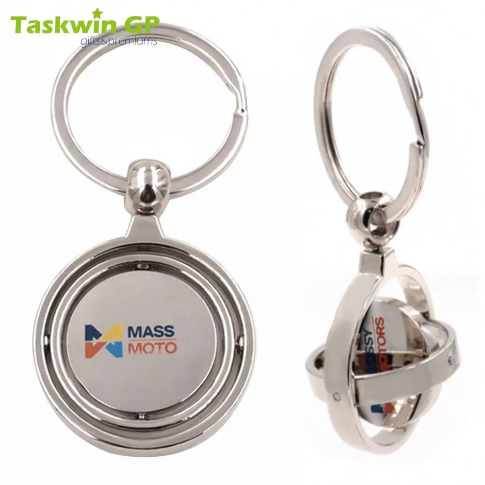 Taskwingifts wholesale custom 360 degree rotating metal spinning rotate swivel clasp connector key chain swivel keychain