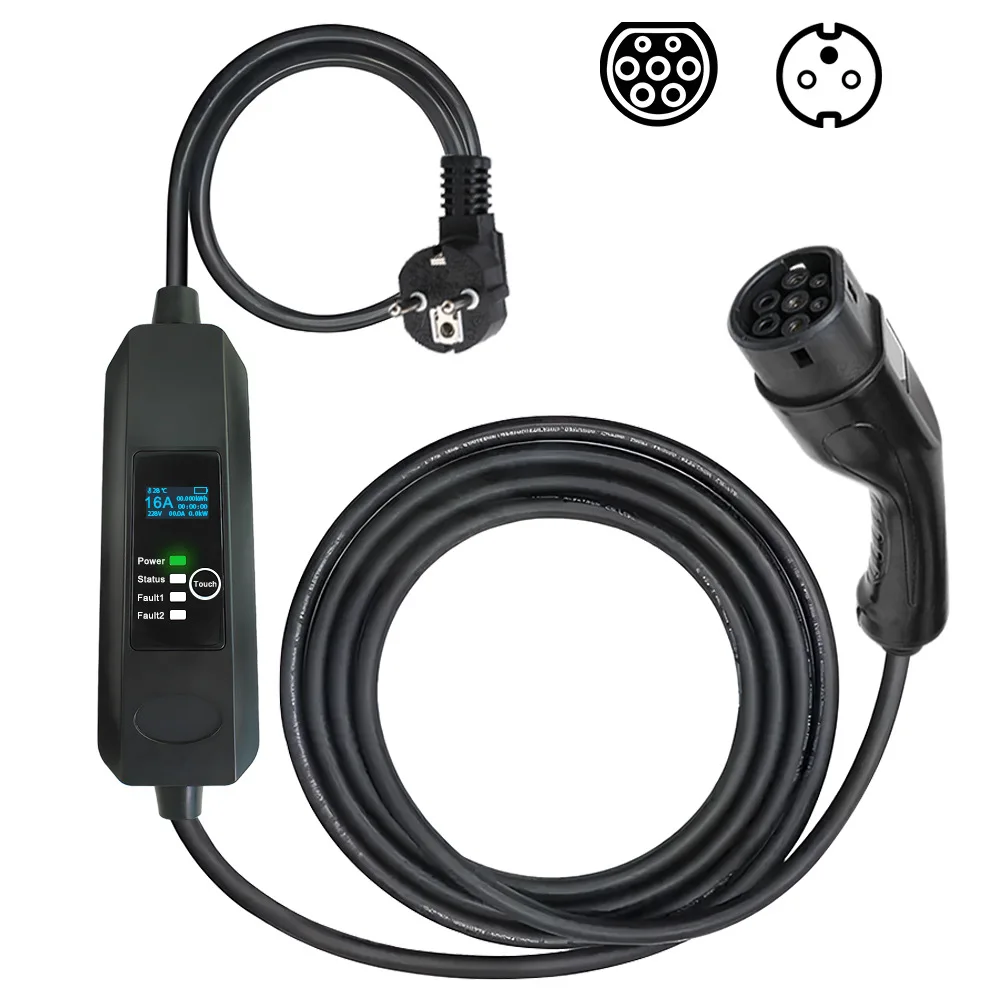 SNEV Portable Ac Ev Charger 7KW 32A High quality Adjustable current Type2 GB/T Waterproof Home Use Vehicle Charging Station