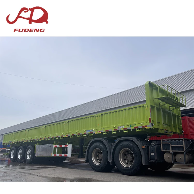 China 25-45 cbm side  dumper tipper trailer 3/4 Axles side tipper trailer container tipper trailer for sale