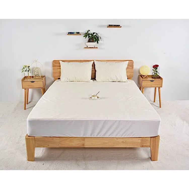
Comfortable Nature Organic Cotton and Linen fiber Jacquard fabric TPU back waterproof mattress protector mattress cover 