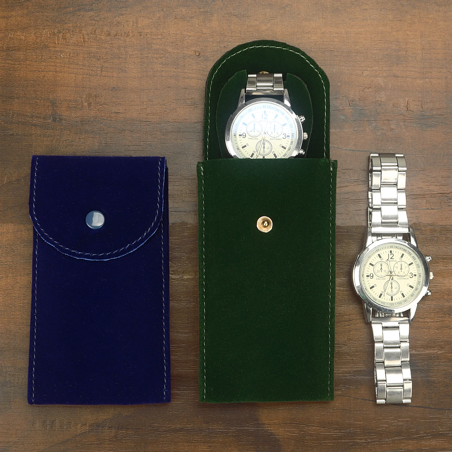 Custom suede watch pouch with Bracelets Organizer Single Velvet Travel Watch sleeve pouch