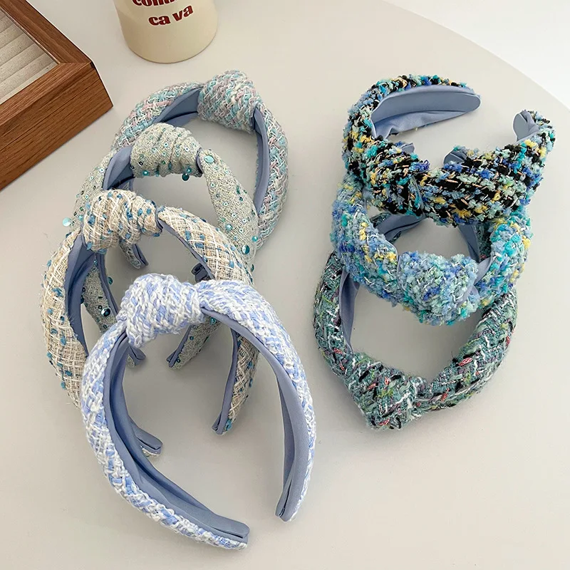 2024 Good Quality New Style Rhinestones Custom Vintage Elastic Korean Exquisite Glisten Wholesale Designer Headbands For Women