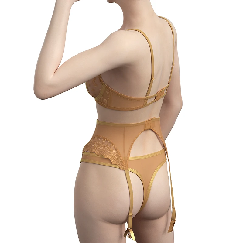 Wholesale Comfort Mesh Transparent See Through Sexy Lingerie Bra and Panty Set