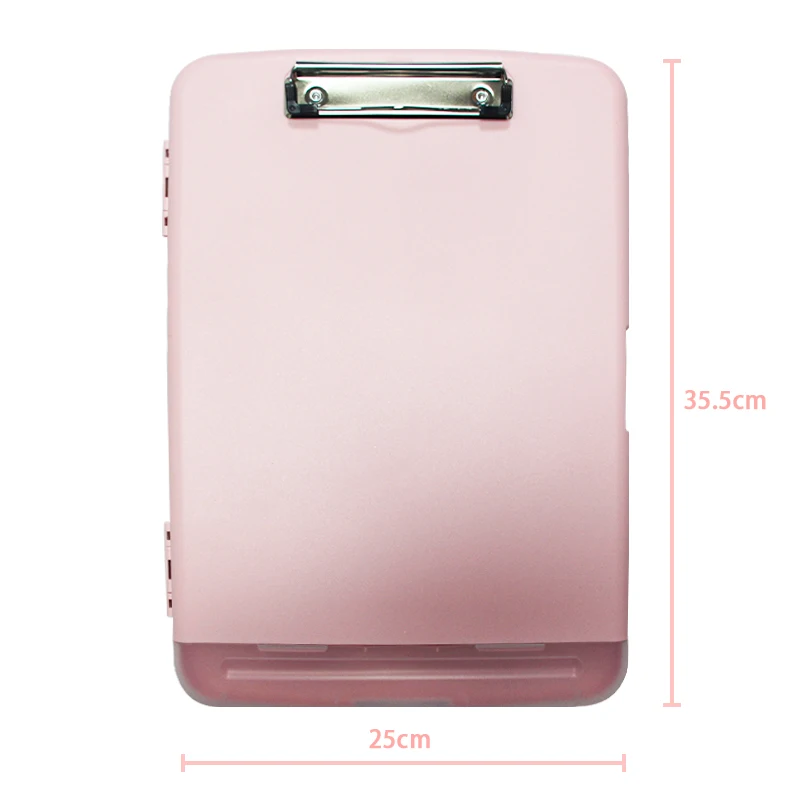 Free sample foldable Kids School Menu writing A4 plastic waterproof clipboard with storage box